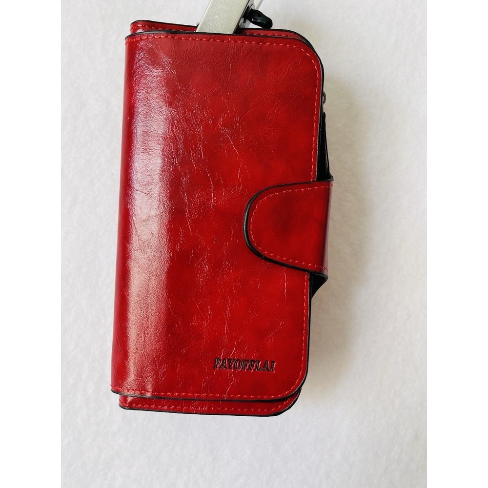 Men's long zipper Red wallet, leather wallet,Men's business handbag,cards Slots